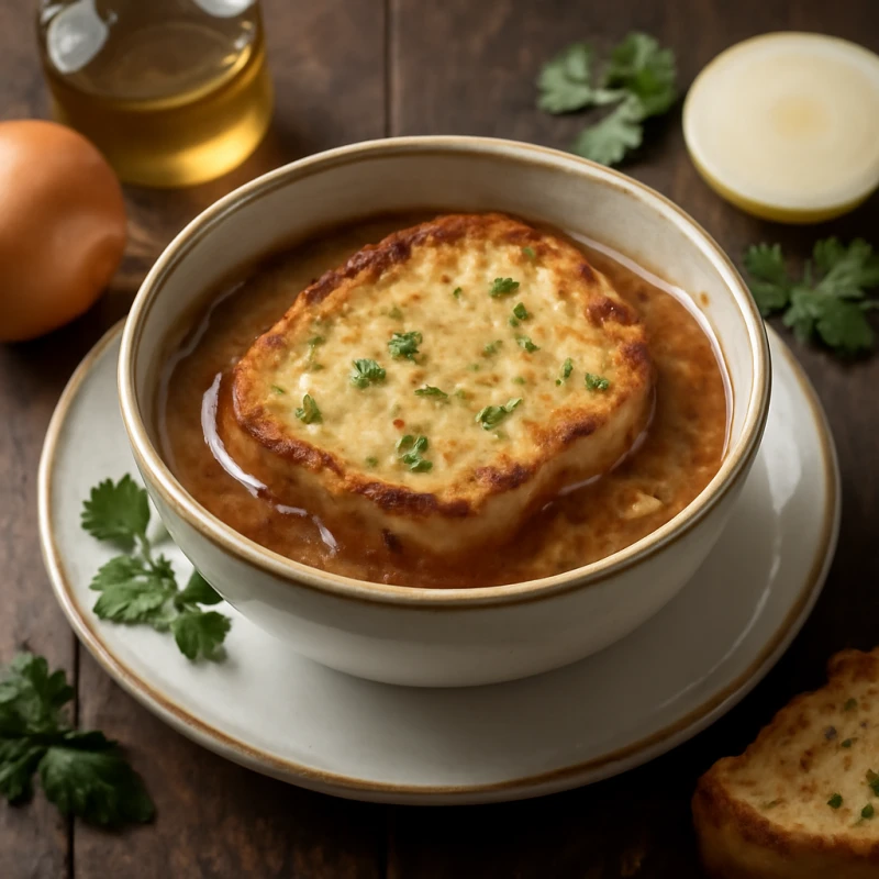 Gegratineerde Uiensoep